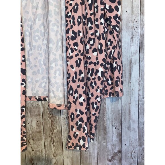 Kim Rogers Women's Pink Leopard Open Front Cardigan Size 2X Animal Print - Picture 3 of 9